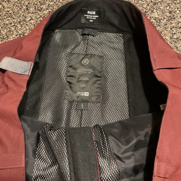 Ride Snow Board Pants, Size Large, Maroon - Picture 5 of 7